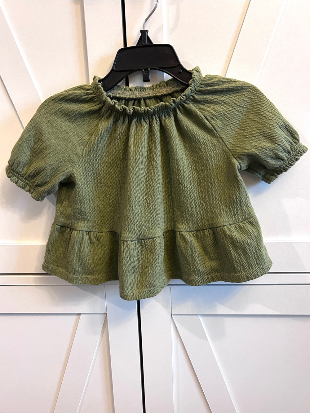 carter's Olive Ruffle-Hem Peasant Top for Kids - Picture 2 of 3